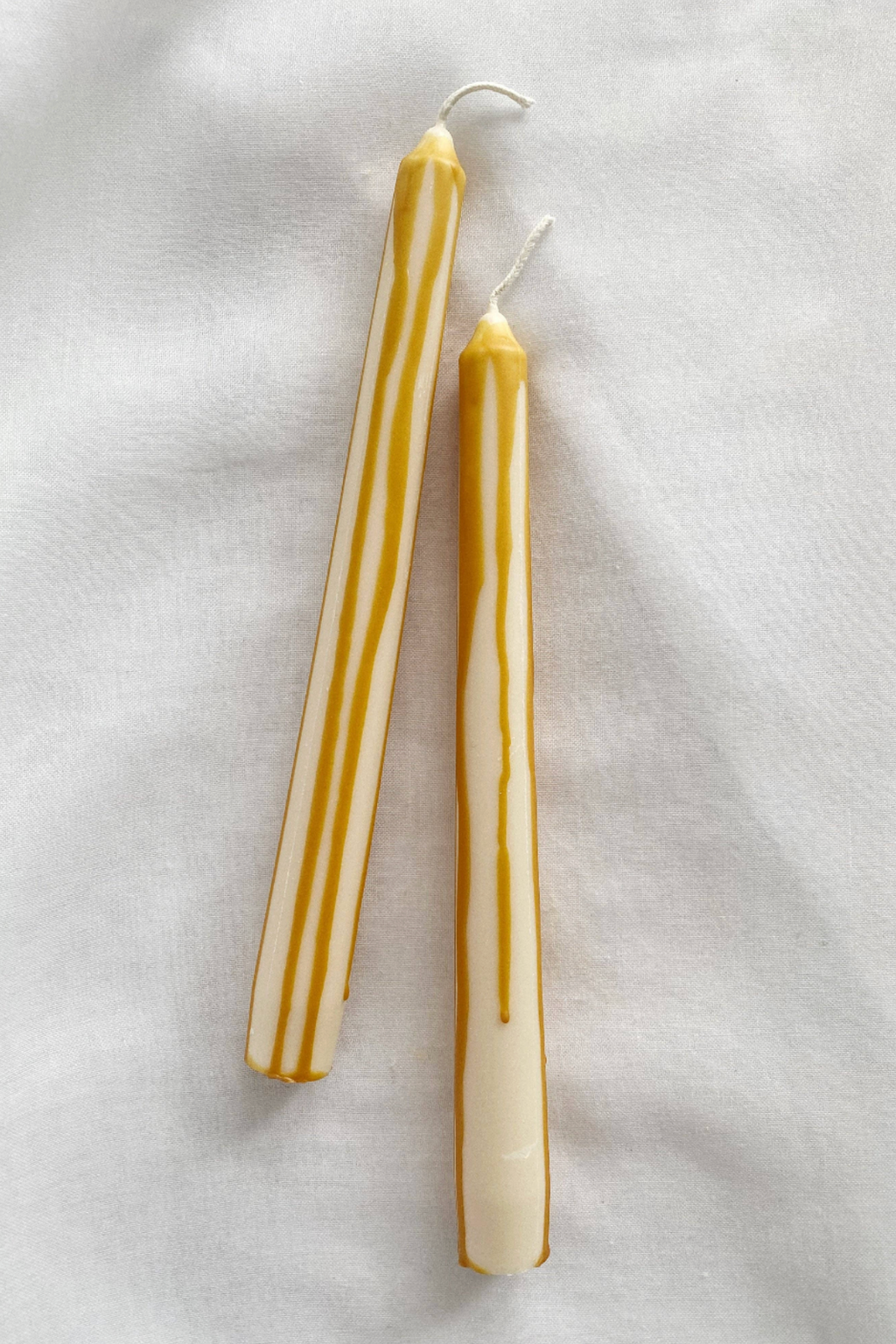 Caramel Abstract Drip Candle Sticks (Set of 2)