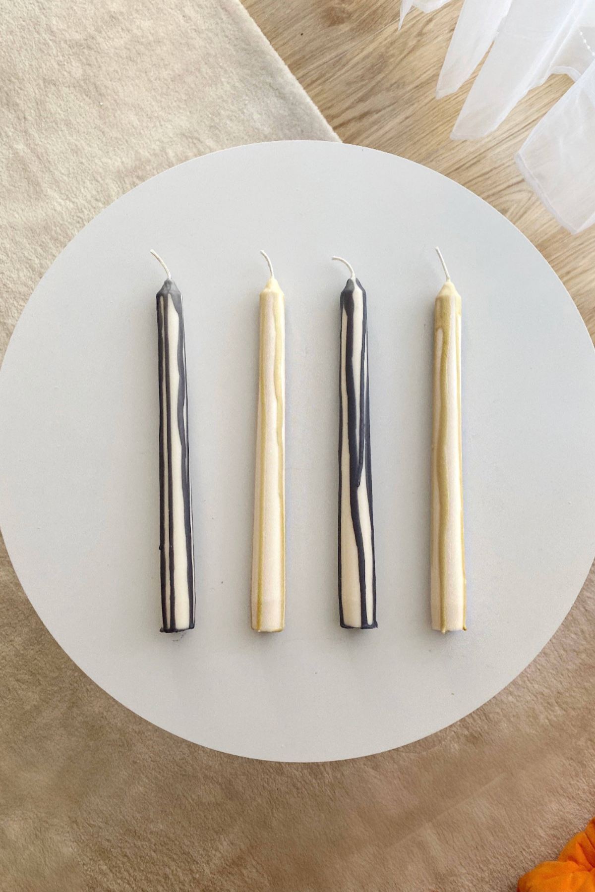 Sand Abstract Drip Candle sticks (Set of 2)