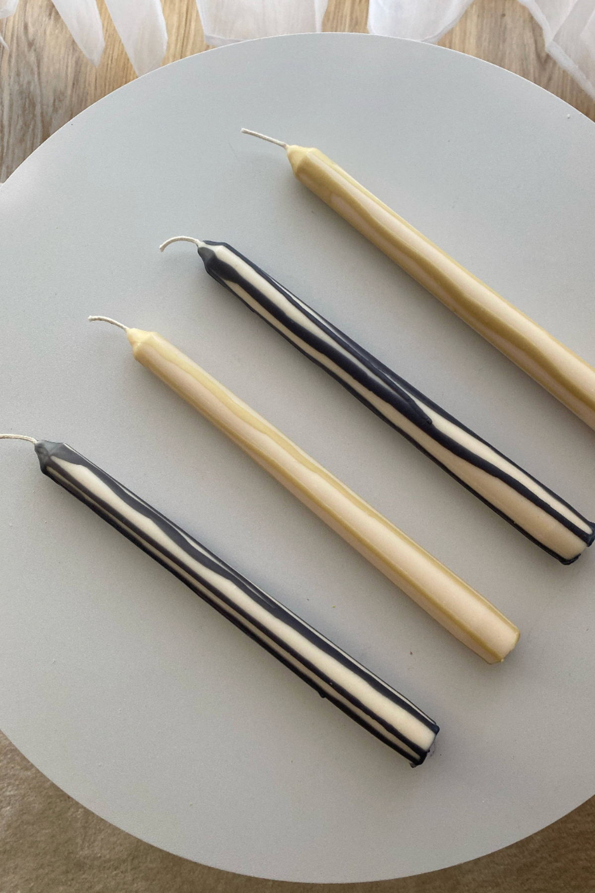 Sand Abstract Drip Candle sticks (Set of 2)