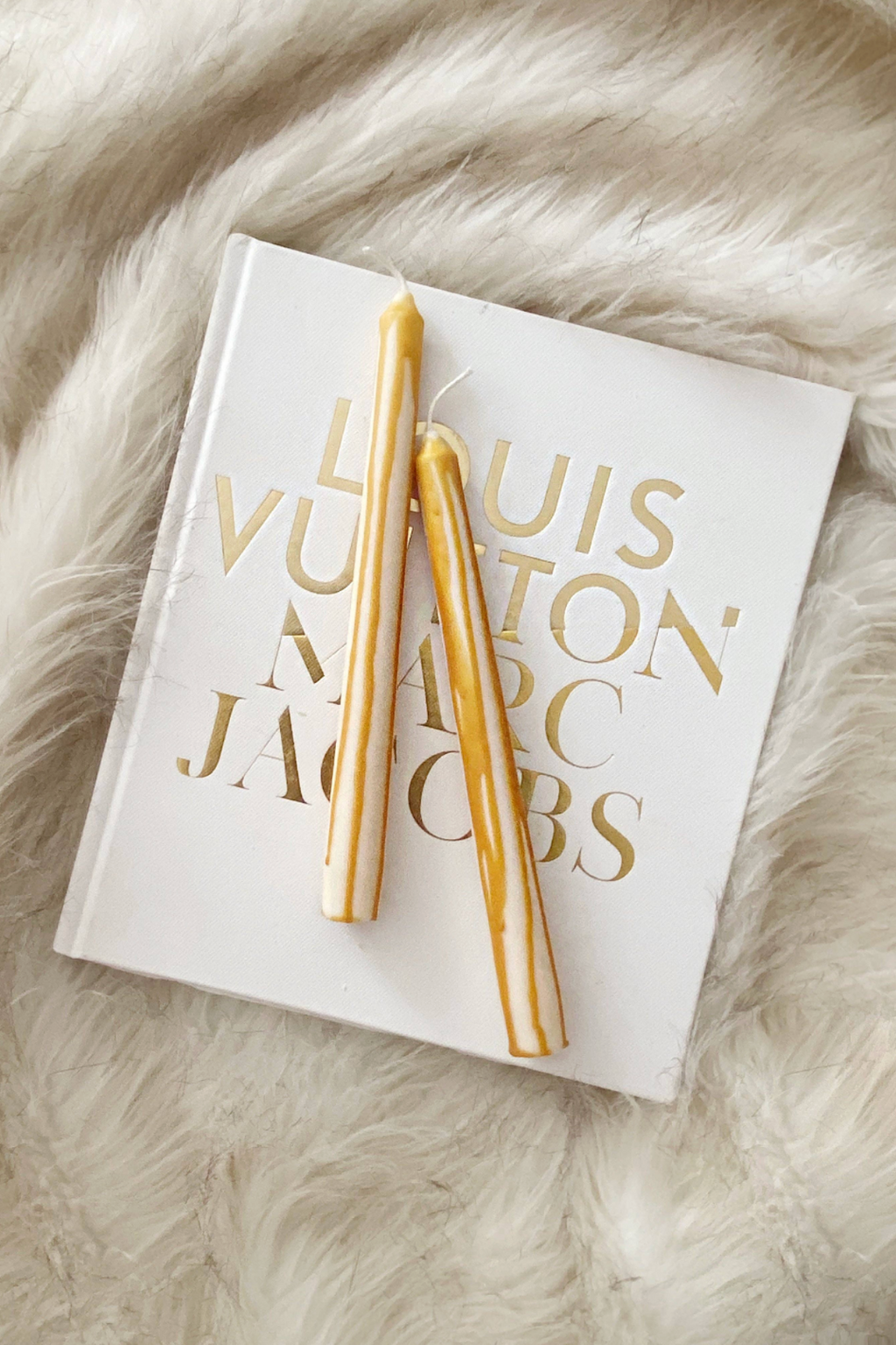 Caramel Abstract Drip Candle Sticks (Set of 2)