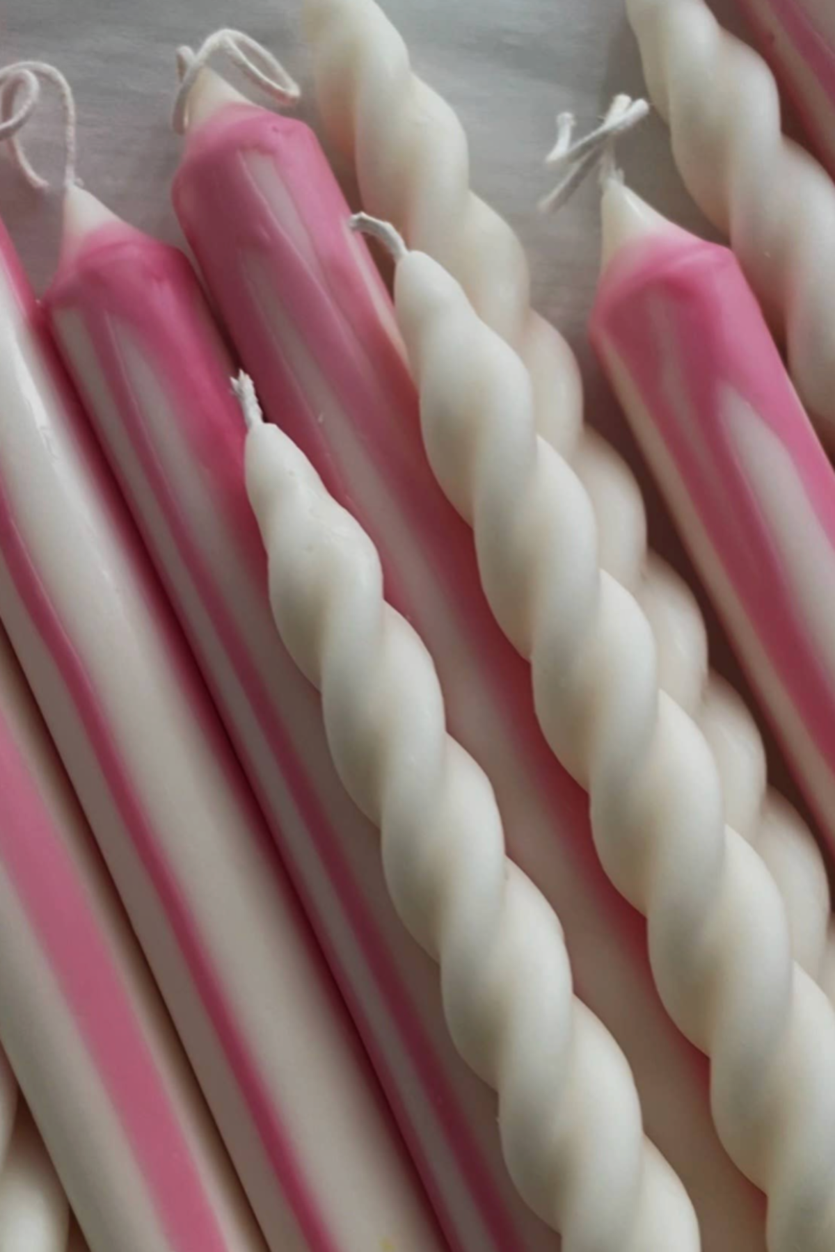 Pink Abstract Drip Candle sticks (Set of 2)