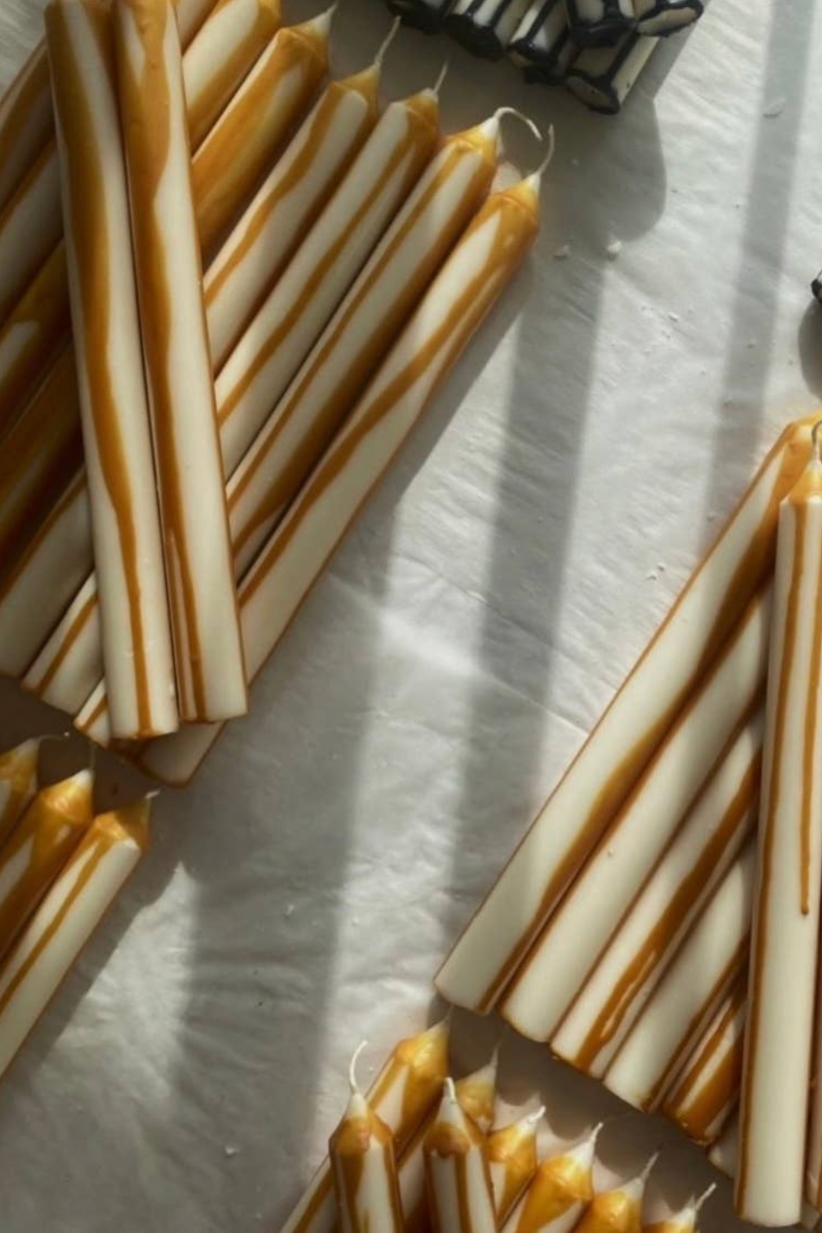 Caramel Abstract Drip Candle Sticks (Set of 2)