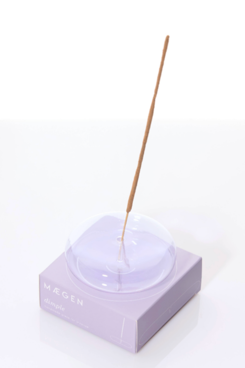 Hand Blown Glass Incense Holder - Lavender