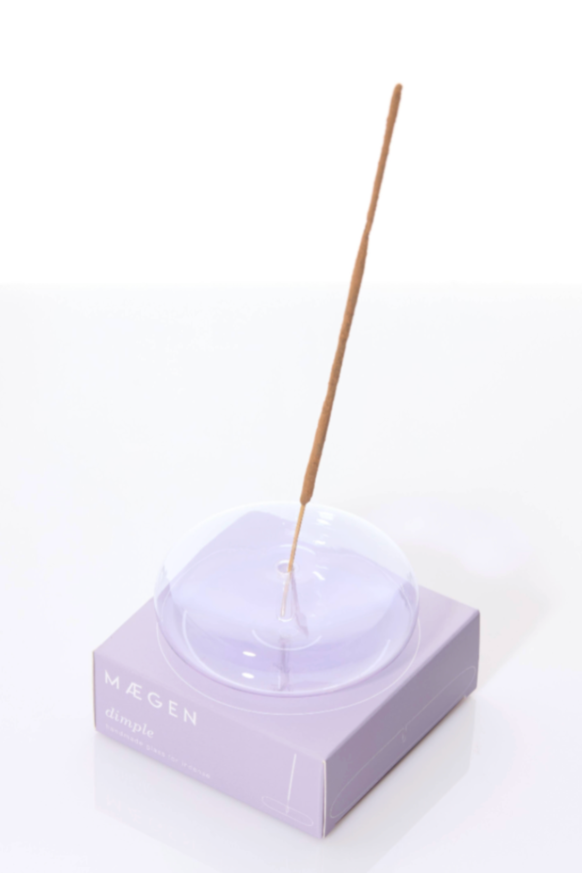 Hand Blown Glass Incense Holder - Lavender