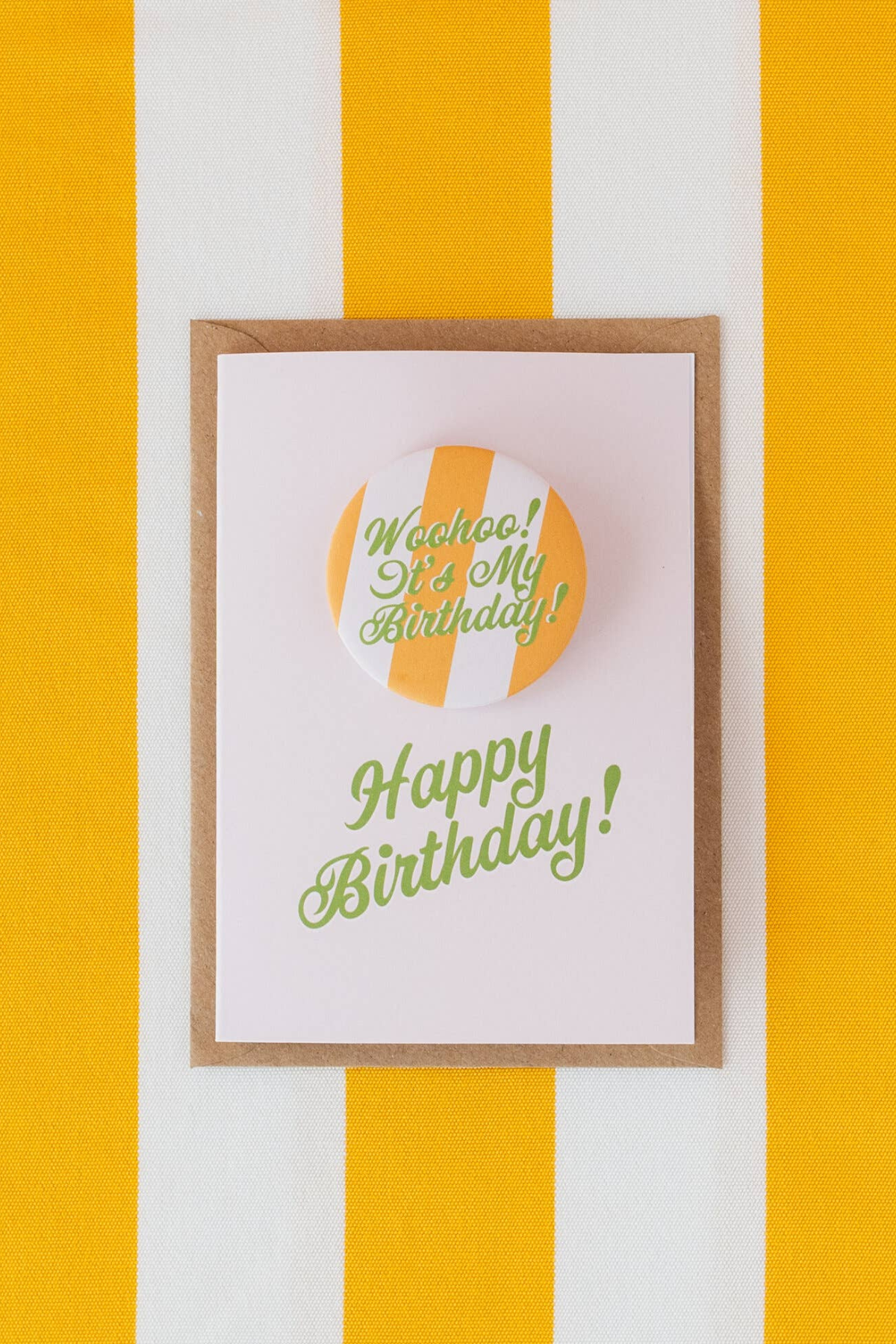 Woohoo It's My Birthday' - Stripe Badge Card